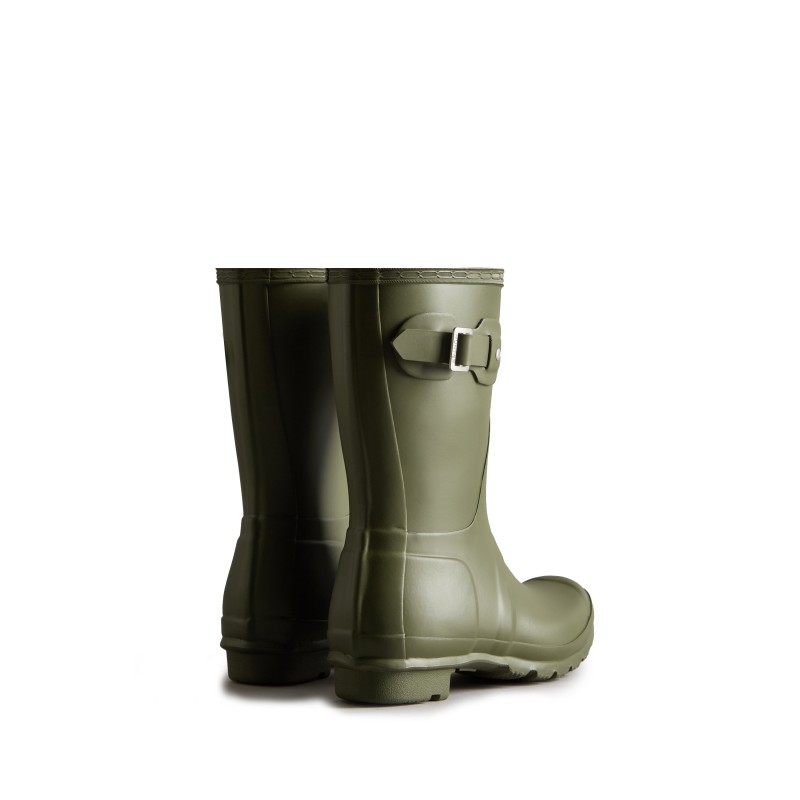 Hunter Original WFS1000RMA Short Wellington Boots in olive leaf.